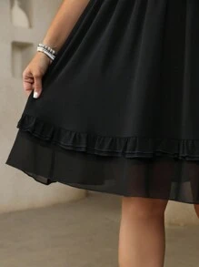 SHEIN Clasi Conjunto de estilo bohemio para el Día de San Patricio, festivales y verano, en tallas grandes - Negro - Ver 6