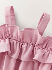 SHEIN Vestidos con volantes rosas lindos para niñas pequeñas, para ocasiones especiales, bodas