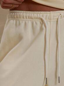 MUSERA Pantalón jogger de pierna ancha con cintura elástica y cordón, abertura lateral, de estilo casual y sexy para vacaciones - Amarillo - Ver 6