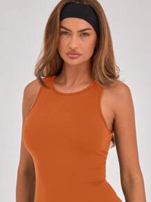 Musera Sport Sleeveless Sports Jumpsuit, For Padel, Tennis, Pickleball Gym Fitness - Orange - View 5