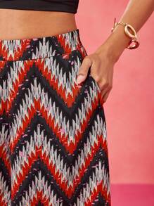 JIAN LASALA Women's Summer Vacation Wavy Striped Pocketed Wide Leg Loose Casual Long Pants - Multicolor - View 7