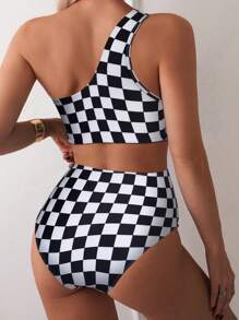 Vaytide Springbreak Women's Swimwear 2 Pieces Set (Random Print) For Summer Beach Vacation - Black and White - View 4