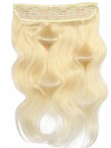 613 金色一体式接发金色直发手工真人发片接发片接发片适合女士万圣节服装 - S613 - 查看 3