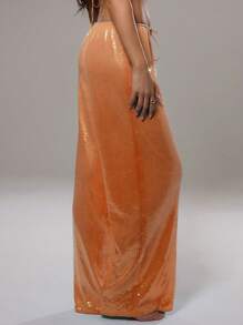 MUSERA Sequin Low Rise Trousers Vacation Summer Vacation Summer Sexy Ibiza, Holiday Fall Autumn Winter