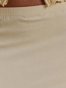 MUSERA Mid Rise Slinky Bodycon Fitted Cute Elegant Butter Yellow Maxi Skirt Summer Day Party - Yellow - View 4