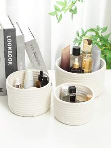 1pc Small Rope Storage Basket Handmade Small Item Storage Box Desktop Storage Basket Storage Basket Hand-Woven Storage Box Can Hold Keys, Wallets