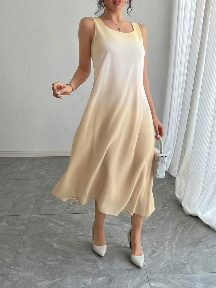 Women Tie Dye Tie-Dye Straight Slip Dress, Midi-Length Ladies Dress Sundress,Casual Women Dresses