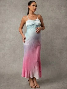 MaterniChic Sexy Party Ombre Color Bodycon Slip Dress Maternity - Pink - View 5