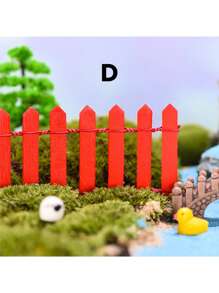 SHEIN 1pc Mini Wooden Fence, Miniature Fence For Fairy Garden Micro Landscape Flower Pots Accessories Ornaments, For Home Room Garden 35.4in*2in, Gift