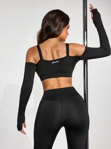 Menodora SHEIN Sport Camiseta de trabajo casual y top de tirantes, minimalista y de moda para uso diario - Negro - Ver 2