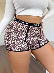 5pcs/Pack Plus Size Fashionable Leopard Print Boxer Briefs - Multicolor - View 5