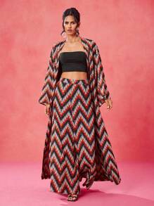 JIAN LASALA Women's Summer Vacation Wavy Striped Pocketed Wide Leg Loose Casual Long Pants - Multicolor - View 6