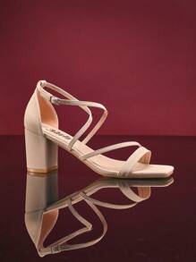 SHUZIA Square Open Toe Strappy Block Heel Sandals Summer Shoes Spring Shoes Spring Break Easter Prom Heels Wedding Shoes For Christmas