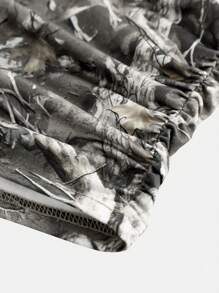 SHEIN Girlism 青少年女孩橄榄绿迷彩和裸树枝印花街头休闲舒适版型褶皱裁剪上衣背心 - 彩色 - 查看 5