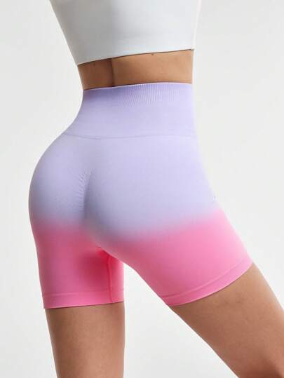 Lifespree Ombre Seamless High Stretch Yoga Sports Shorts For WomenWomen Sweat Short, Gym Short, Biker Short