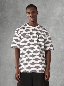 SUMWON Athletic Jersey Football T-Shirt Premium Performance Geometric Pattern Number 8 Sportswear Varsity Team Training Casual Active Wear Breathable Top - Black and White - View 2