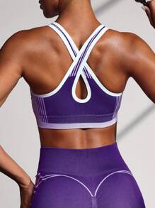 Powerista Seamless Women Sports Bra, Minimalist & Fashionable Casual For Daily Wear - Purple - View 2