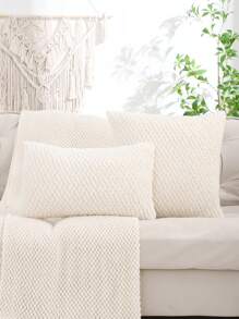 菱形毛绒抱枕套，纯色，适合客厅和卧室装饰