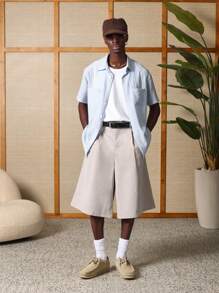 SUMWON Pantaloncini bermuda classici con pieghe e vita ampia, dalla vestibilità sartoriale, adatti per l'estate, per camminare, il business, il golf o il tempo libero, con passanti per cintura e tasche laterali