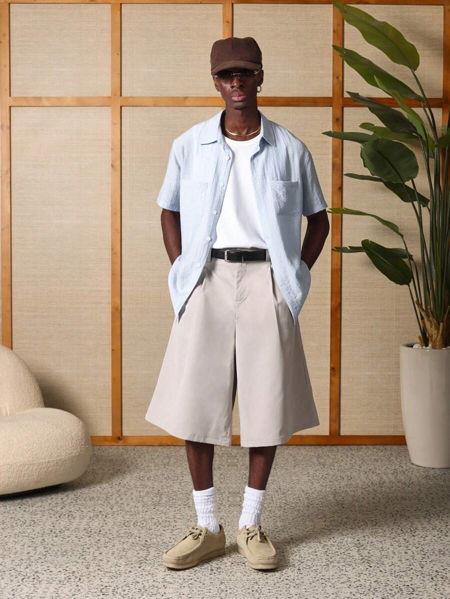 SUMWON Pantaloncini bermuda classici con pieghe e vita ampia, dalla vestibilità sartoriale, adatti per l'estate, per camminare, il business, il golf o il tempo libero, con passanti per cintura e tasche laterali