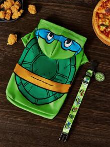 TEENAGE MUTANT NINJA TURTLES | SHEIN 宠物用可爱海龟印花连帽衫 - 綠色 - 查看 4