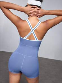 CourtClass Farbblockbesatz enganliegender Romper