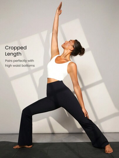 GLOWMODE FeatherFit™ Back Cropped Active Tank Top Low Impact Yoga Fall view 4