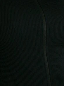 Musera Sport Ribbed Seamless ' Sport' Zip Through Sports Jacket, Padel, Tennis, Pickleball Gym Fitness - Black - View 6