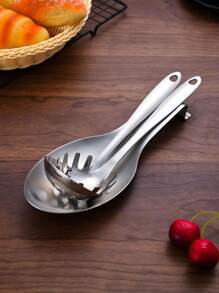 SHEIN 1pc Stainless Steel Silver Pot Lid Holder,Minimalist Silver Spoon Rest For Kitchen