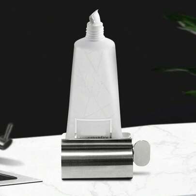 1 Pc Stainless Steel Toothpaste Squeezer, Metal Toothpaste Tube Squeezer, Toothpaste Seat Holder Sta Home Bathroom Decor Summer