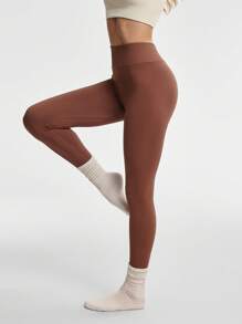 Eassivo Eassivo Seamless High Stretch Sports Yoga Leggings For Women - Brown - View 6