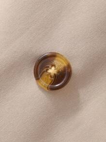 Tween Girls 2 Pieces Puff Sleeve Top With Belt & Solid Flare Cropped Pants Set - Khaki - View 4