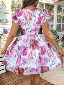 SHEIN Clasi 大码波西米亚风 A 字型收腰浪漫假日连衣裙，适合夏季 - 彩色 - 查看 2