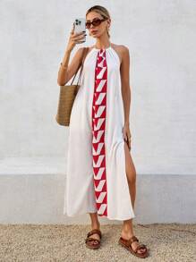 SHEIN VCAY 女士休闲长裙，简约时尚，适合日常穿着 - 彩色 - 查看 8