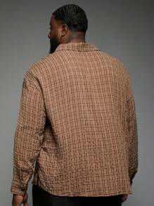 Manfinity VCAY Plus Size Men Street Fashion Plaid Long Sleeve Woven Shirt - Multicolor - View 2