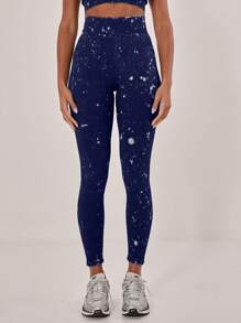 Musera Sport 漂白水洗无缝罗纹紧身裤，适用于板网球、网球、匹克球健身房