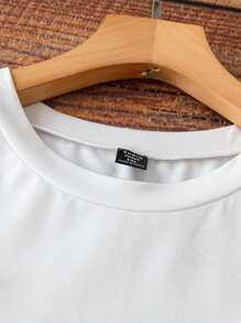 Franclia 2pcs/Set Korean Style Cute Bow Frill Trim T-Shirt And Loose Plaid Pants, Plus Size - Pink - View 4