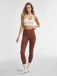 Eassivo Eassivo Seamless High Stretch Sports Yoga Leggings For Women - Brown - View 4