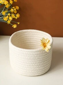 1pc Small Rope Storage Basket Handmade Small Item Storage Box Desktop Storage Basket Storage Basket Hand-Woven Storage Box Can Hold Keys, Wallets