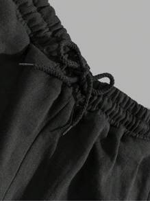 RueChic Cotton Men's Set Of Letter Printed Sweatshirt And Sweatpants - Dark Grey - View 5