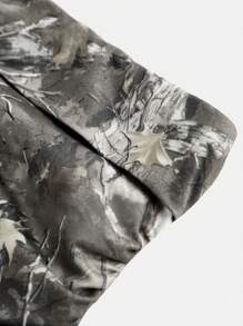 SHEIN Girlism 青少年女孩橄榄绿迷彩和裸树枝印花街头休闲舒适版型褶皱裁剪上衣背心 - 彩色 - 查看 4