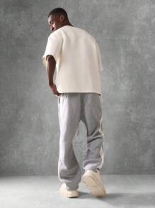 SUMWON Premium Athletic Sweatpants With Side Stripe, Elastic Cuffs, Modern Jogger Style, Cozy Winter Loungewear, Workout Running Training Pants - Light Grey - View 6