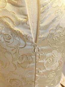 Tween Girls Elegant Luxurious Gold Round Neck Short Sleeve Bowknot Midi Length Mesh Dress, Suitable For Evenings, Parties, Birthday, Performance, Weddings, Flower Tween Girl, Valentine's Day And Other Occasions