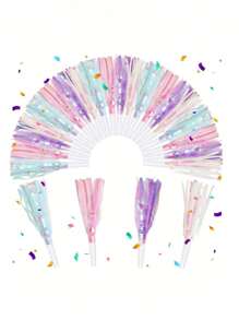 24pcs Party Blowers, Noise Makers Glitter Metallic Fringed Party Horns For Birthday Blow Horns Graduation Sporting Party Favors Supplies, Halloween Decor, Back To School, Supplies School, School Stuff