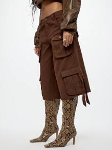 SUMWON WOMEN 实用工装裤裙短裤宽腿七分裤多口袋冒险街头时尚秋冬休闲裤