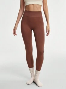 Eassivo Eassivo Seamless High Stretch Sports Yoga Leggings For Women - Brown - View 7