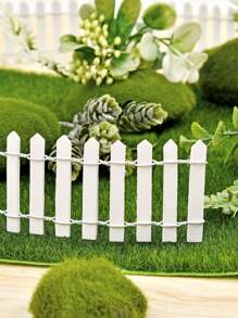 SHEIN 1pc Mini Wooden Fence, Miniature Fence For Fairy Garden Micro Landscape Flower Pots Accessories Ornaments, For Home Room Garden 35.4in*2in, Gift