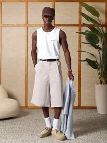 SUMWON Pantaloncini bermuda classici con pieghe e vita ampia, dalla vestibilità sartoriale, adatti per l'estate, per camminare, il business, il golf o il tempo libero, con passanti per cintura e tasche laterali