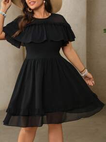 SHEIN Clasi Conjunto de estilo bohemio para el Día de San Patricio, festivales y verano, en tallas grandes - Negro - Ver 4