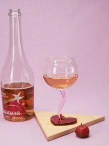 Joivida 1 件浪漫风格红色心形玻璃高脚圣代杯，INS 风格冷萃咖啡杯，创意家居饮水杯，冰淇淋甜点杯，家居装饰和节日礼物，适合生日、烧烤派对、男朋友和女朋友 - 彩色 - 查看 2